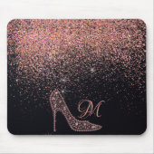 Blende Sparkle Diamond Glitzer High Heels Rose Gol Mousepad (Vorne)