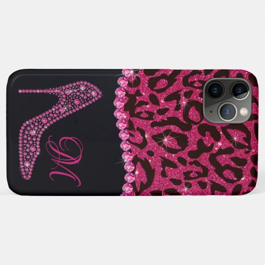 Blende Sparkle Diamond Glitzer Leopard Rosa Case-Mate iPhone Hülle (Rückseite (Horizontal))