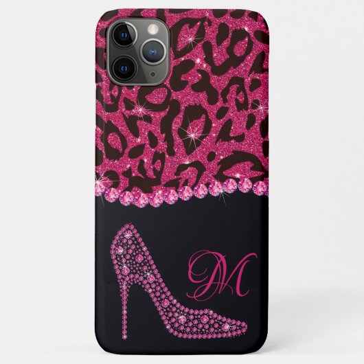 Blende Sparkle Diamond Glitzer Leopard Rosa Case-Mate iPhone Hülle (Rückseite)