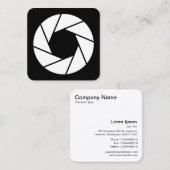 Blende - Weiß auf Schwarz Quadratische Visitenkarte (Vorne/Hinten)