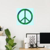 Blended Blue and Green Peace Sign Plakate (Heimbüro)