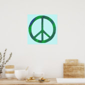 Blended Blue and Green Peace Sign Plakate (Küche)