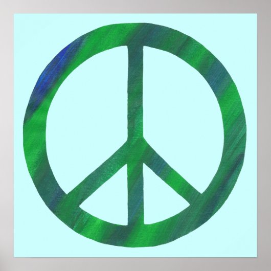 Blended Blue and Green Peace Sign Plakate (Vorne)