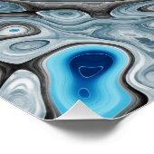 Blended Blue Gray Muster Poster (Ecke)