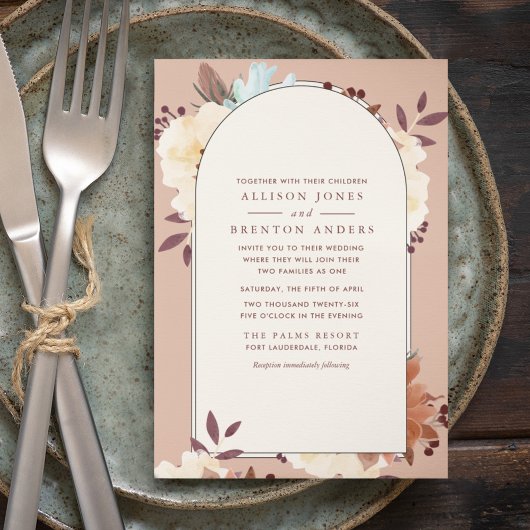 Blended Families Botanischer Herbst Floral Einladung