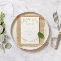 Blended Families Gold Wreath Wedding Einladung