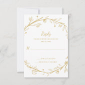 Blended Families Gold Wreath Wedding RSVP (Vorderseite)