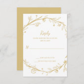 Blended Families Gold Wreath Wedding RSVP (Vorne/Hinten)