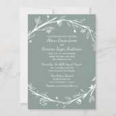 Blended Families Green Wreath Wedding Einladung (Vorderseite)