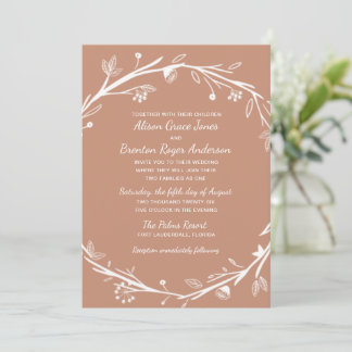 Blended Families Terracotta Wedding Einladung