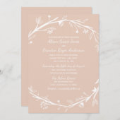 Blended Families Wreath Wedding Einladung (Vorne/Hinten)