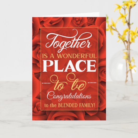 Blended Family Wedding Herzlichen Glückwunsch Rote Karte (Gelbe Blume)