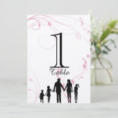Blended Family Wedding-Tischnummer Einladung (Stehend Vorderseite)