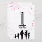 Blended Family Wedding-Tischnummer Einladung (Vorne/Hinten)