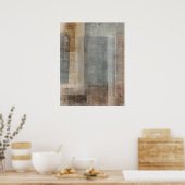 'Blended' Graues und Beige Abstrakt Art Poster (Küche)