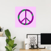 Blended Lila and Green Peace Sign Plakate (Heimbüro)