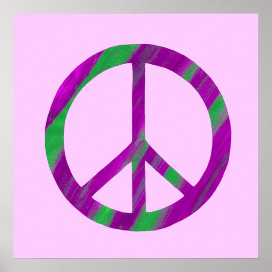 Blended Lila and Green Peace Sign Plakate (Vorne)