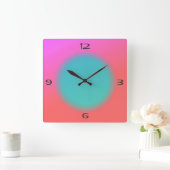 Blended Pink Orange, Green Center>Kitchenuhr Quadratische Wanduhr (Zuhause)