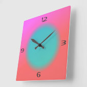 Blended Pink Orange, Green Center>Kitchenuhr Quadratische Wanduhr (Winkel)