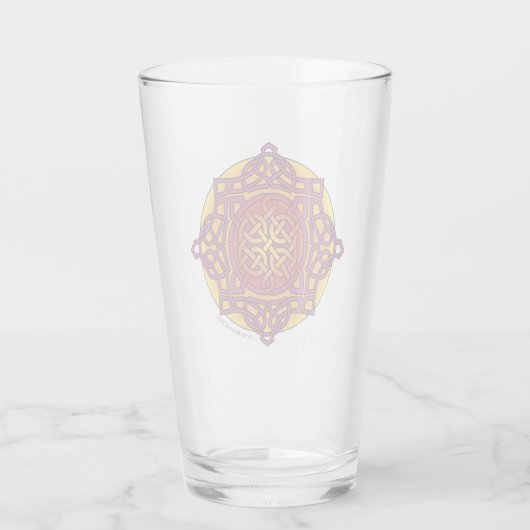 Blended Red Celtic Knot Glass Glas (Rückseite)