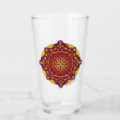 Blended Red Celtic Knot Glass Glas (Vorderseite)