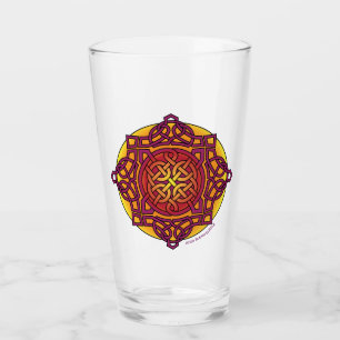 Blended Red Celtic Knot Glass Glas