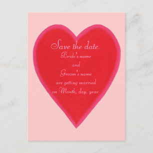 Blended Red Heart, Wedding Save the date Postcards Ankündigungspostkarte