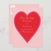 Blended Red Heart, Wedding Save the date Postcards Ankündigungspostkarte (Vorne/Hinten)