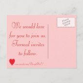 Blended Red Heart, Wedding Save the date Postcards Ankündigungspostkarte (Rückseite)