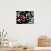 Blended Rose, Schwarz-, Weiß- und Farbposter Poster (Küche)