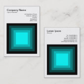 Blended Square - Schwarz-Cyan Visitenkarte (Vorne/Hinten)