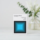 Blended Square - Schwarz - Sky Blue Visitenkarte (Stehend Vorderseite)