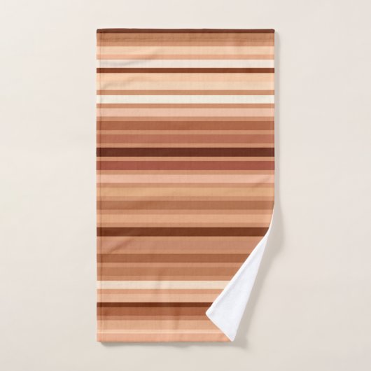 Blended Stripes, Brown, Tan und Creme Badhandtuch Set (Handtuch)