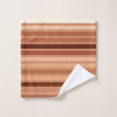 Blended Stripes, Brown, Tan und Creme Badhandtuch Set (Waschlappen)