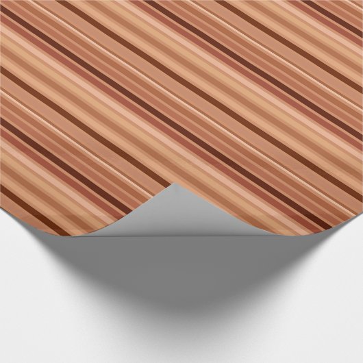 Blended Stripes, Brown, Tan und Creme Geschenkpapier (Ecke)