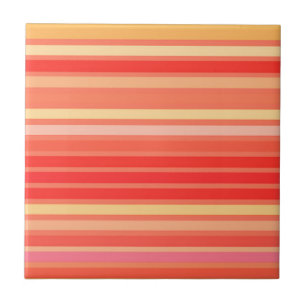 Blended Stripes, Farbtöne von Korallenorange Fliese
