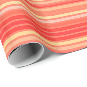 Blended Stripes, Farbtöne von Korallenorange Geschenkpapier