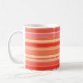 Blended Stripes, Farbtöne von Korallenorange Kaffeetasse (Links)