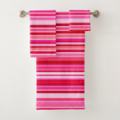 Blended Stripes, Fuchsia, Maroon und Pink Badhandtuch Set (Insitu)