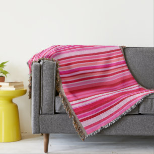 Blended Stripes, Fuchsia, Maroon und Pink  Decke