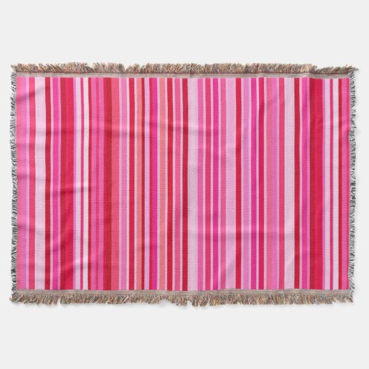 Blended Stripes, Fuchsia, Maroon und Pink Decke (Vorderseite)