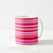 Blended Stripes, Fuchsia, Maroon und Pink Kaffeetasse (VorderseiteRechts)