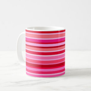 Blended Stripes, Fuchsia, Maroon und Pink Kaffeetasse