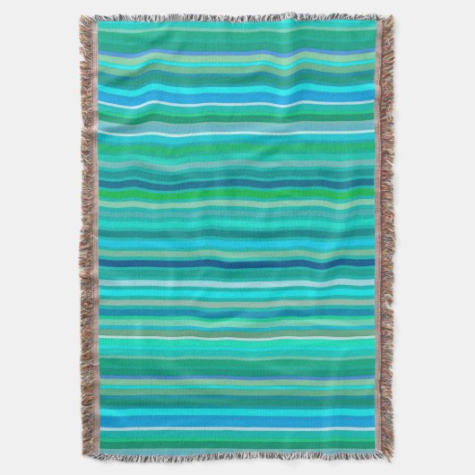 Blended Stripes, Ocean Blue und Türkis Decke (Vorderseite Vertikal)