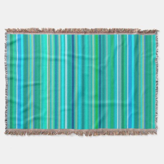 Blended Stripes, Ocean Blue und Türkis Decke (Vorderseite)