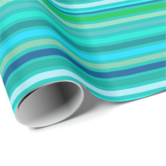 Blended Stripes, Ocean Blue und Türkis Geschenkpapier (Rolleneckpunkt)