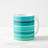 Blended Stripes, Ocean Blue und Türkis Kaffeetasse (VorderseiteRechts)