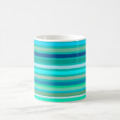 Blended Stripes, Ocean Blue und Türkis Kaffeetasse (Mittel)