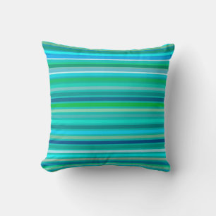 Blended Stripes, Ocean Blue und Türkis Kissen