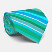 Blended Stripes, Ocean Blue und Türkis Krawatte (Gerollt)